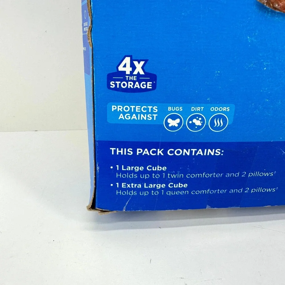 Ziploc Space Bag Cube Variety Pack 2 Count Large and Extra Large Reusable NEW